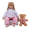 FeelWind 24 inch Reborn Doll Baby Toddler Toy Reborn Toddler Doll Baby Girl Gift Cute Lovely Parent-Child Interaction Tipped and Sealed Nails 3/4 Silicone Limbs and Cotton Filled Body LV086 with