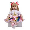 FeelWind 24 inch Reborn Doll Baby Toddler Toy Reborn Toddler Doll Baby Girl Gift Cute Lovely Parent-Child Interaction Tipped and Sealed Nails 3/4 Silicone Limbs and Cotton Filled Body LV088 with
