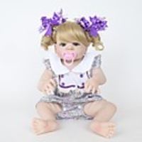 FeelWind Reborn Doll Girl Doll Baby Girl 22 inch Full Body Silicone Silicone Vinyl - lifelike Handmade Cute Child Safe Kids / Teen Non Toxic Kid