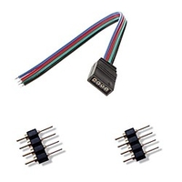 Femal 4pin Colorful LED Lights Connector 2 X 4pin Male Connector for RGB 5050/3528 LED Strip Light Connect miniinthebox