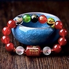 feng shui obsidian five-element wealth porsperity 12mm bracelet,  attract wealth and good luck,  deluxe gift box included (12mm red)