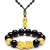 feng shui pi xiu pi yao bracelet necklace set black obsidian wealth jewelry for men women chinese dragon good luck necklace hand carved mantra bead bracelet
