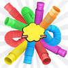 Fidget Pop Tube Toys for Kids and Adults 6 Pack,  Pipe Sensory Tools for Stress and Anxiety Relief,  Cool Bendable Multi-Color Stimming Toys Great as Gift and Prizes for Fidgeters miniinthebox