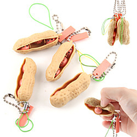 Fidget Toys -Funny Facial Expressions Squeeze Peanut Edamame Fidget Toy, Gift for Children and Adults Release Stress and Anxiety,  Peanut Stress Relieving Chain Toys(2Pcs/4Pcs) miniinthebox