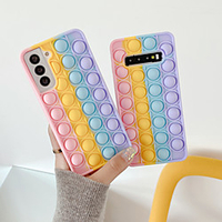 Fidget Toys Phone Case For Samsung Galaxy S21 S20 Ultra Interesting Push Pop Bubble Reliver Stress Silicone Case for Samsung Galaxy Note 20 Ultra S10 S9 Plus miniinthebox