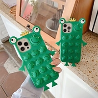 Fidget Toys Push It Bubble Phone Case For iPhone 12 Pro Max 11 SE 2020 X XR XS Max SE2020 6 7 8 Plus Cute Frog Green Relive Stress Silicone Back Cover miniinthebox