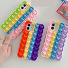 Fidget Toys Push It Bubble Relive Stress Phone Case For iPhone 13 12 Pro Max 11 SE 2020 X XR XS Max SE2020 6 7 8 Plus Rainbow Silicone Back Cover miniinthebox