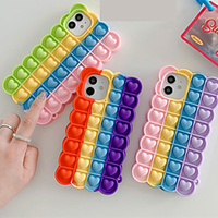 Fidget Toys Push It Bubble Relive Stress Phone Case For iPhone 13 12 Pro Max 11 SE 2020 X XR XS Max SE2020 6 7 8 Plus Rainbow Silicone Back Cover miniinthebox