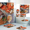 Field Activities Digital Printing Four-piece Set Shower Curtains and Hooks Modern Polyester Machine Made Waterproof Bathroom miniinthebox