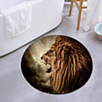 Fierce Lion Head Round Mat Carpet Door Mat Bedroom Living Room Carpet Study Room Carpet Kitchen Bathroom Anti-slip Mat