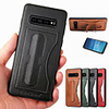 Fierre Shann Case for Samsung Galaxy S10 S10 Plus with Stand / Card Holder Back Cover Solid Colored Hard PU Leather S10 E S9 S9 Plus S8 S8 Plus