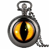 fine chain black mens pocket watch,  yellow vertical pupil pattern quartz pocket watch for boy,  arabic digital pocket watches for teenager