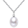fine jewelry women gifts 925 sterling silver freshwater cultured teardrop white pearl pendant necklace single pearl