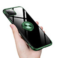 Finger Ring Holder Stand Case For Apple iPhone 11 Pro Max XR XS Max X 8 Plus 7 Plus 6 Plus Transparent Plating TPU Phone Cover Green Accessories