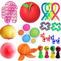 Finger Toy Squeeze Toy / Sensory Toy Sensory Fidget Toy Fidget Controller Pad Stress Reliever 18 pcs Portable Stress and Anxiety Relief Flexible Durable Non-toxic Slow Rising For Teen Adults