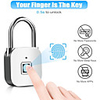 Fingerprint Padlock Smart Biometric Thumbprint Lock for Gym School Locker Luggage Bike Indoor and Outdoor Use