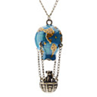 Fire Balloon Shape Metal Necklace