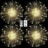 Firework Christmas Fairy Lights Led Copper Wire Starburst String Lights 8 Modes Wedding Decorative Hanging for Party Patio Garden Battery Operated with Remote Controller miniinthebox