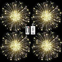Firework Christmas Fairy Lights Led Copper Wire Starburst String Lights 8 Modes Wedding Decorative Hanging for Party Patio Garden Battery Operated with Remote Controller miniinthebox