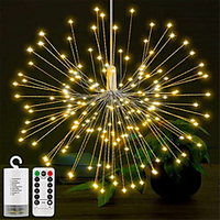 Firework Lights 150 LED Starburst Lights Copper Wire Lights 8 Modes Battery Operated Fairy Lights with Remote Warm White Hanging Christmas Lights for Party Patio Bedroom Decoration miniinthebox