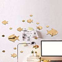 Fish / Animals Wall Stickers Mirror Wall Stickers Decorative Wall Stickers Acrylic Home Decoration Wall Decal Wall Decoration 32pcs