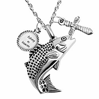 fish cremation jewelry for ashes memorial ashes keepsake necklace urn necklace pendant