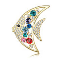 Fish Crystal Brooch