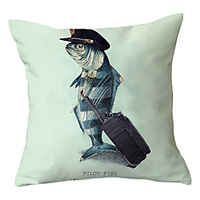 Fish Double Side Cushion Cover 1PC Soft Decorative Square Throw Pillow Cover Cushion Case Pillowcase for Sofa Bedroom Livingroom Outdoor Superior Quality Machine Washable Outdoor Cushion for Sofa Couch Bed Chair miniinthebox