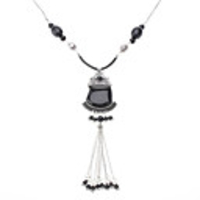 Fish Shape Stone Silver Plated Necklace