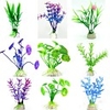 Fish Tank Aquarium Decoration Artificial Plants Hornwort Anacharis Fish Bowl Waterplant Artificial Plants Rainbow Plastic 11 cm