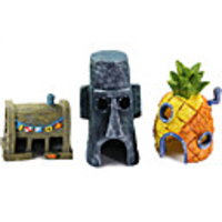 Fish Tank Aquarium Decoration Fish Bowl Ornament Yellow Cartoon Resin Three-piece Suit 9.5 cm