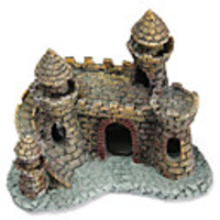 Fish Tank Aquarium Decoration Ornament Castle Brown Non-toxic Tasteless Resin 1 pc 11.56.510 cm