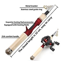 Fishing Rod and Reel Combo Telescopic Rod Carbon High Speed Mini Portable Freshwater and Saltwater Sea Fishing Lure Fishing / Lightweight miniinthebox
