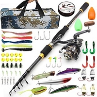 Fishing Rod and Reel Combo Telescopic Rod Carbon Mini Portable Lightweight Freshwater and Saltwater Sea Fishing Lure Fishing / Ultra Smooth miniinthebox
