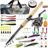 Fishing Rod and Reel Combo Telescopic Rod Carbon Mini Portable Lightweight Freshwater and Saltwater Sea Fishing Lure Fishing / Ultra Smooth miniinthebox