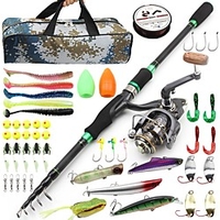 Fishing Rod and Reel Combo Telescopic Rod Carbon Mini Portable Lightweight Freshwater and Saltwater Sea Fishing Lure Fishing / Ultra Smooth miniinthebox