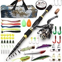 Fishing Rod and Reel Combo Telescopic Rod Carbon Mini Portable Lightweight Freshwater and Saltwater Sea Fishing Lure Fishing / Ultra Smooth miniinthebox