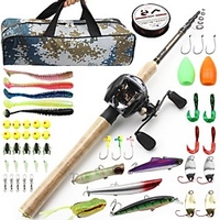 Fishing Rod and Reel Combo Telescopic Rod Carbon Mini Portable Lightweight Freshwater and Saltwater Sea Fishing Lure Fishing / Ultra Smooth miniinthebox