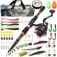 Fishing Rod and Reel Combo Telescopic Rod Carbon Mini Portable Lightweight Freshwater and Saltwater Sea Fishing Lure Fishing / Ultra Smooth miniinthebox