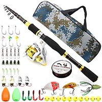 Fishing Rod and Reel Combo Telescopic Rod Carbon Mini Portable Lightweight Freshwater and Saltwater Sea Fishing Lure Fishing miniinthebox