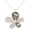 Five Leaf Diamond Inlaid Pearl Necklace
