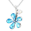 Five Leaf Grass Crystal And Zircon Necklace