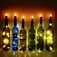 Flame Candle LED Cork Lights Wine Bottle DIY 6pcs Firefly Craft Bottle Lights for Wedding Festival Party Holidays Christmas Decoration