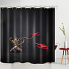 Flaming Flowers Digital Printing Shower Curtain Shower Curtains Hooks Modern Polyester New Design