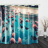 Flamingo In Pond Digital Printing Shower Curtains Hooks Modern Polyester New Design