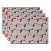 Flamingo Placemat Double Cotton Tablecloth Western Placemat 4pcs