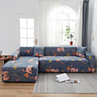 Flamingo Print 1-Piece Sofa Cover Couch Cover Furniture Protector Soft Stretch Slipcover Spandex Jacquard Fabric Super Fit for 1~4 Cushion Couch and L Shape Sofa, Easy to Install(1 Free Cushion Cover)