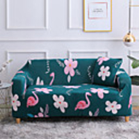 Flamingo Print 1-Piece Sofa Cover Couch Cover Furniture Protector Soft Stretch Slipcover Spandex Jacquard Fabric Super Fit for 1~4 Cushion Couch and L Shape Sofa, Easy to Install(1 Free Cushion Cover)