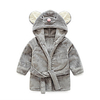 Flannel Bathrobe,  Cute Gray Mouse Baby