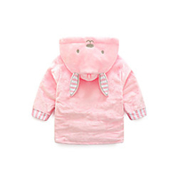 Flannel Bathrobe for Baby,  Cute Pink Rabbit Soft Absorbent Home Wear Children